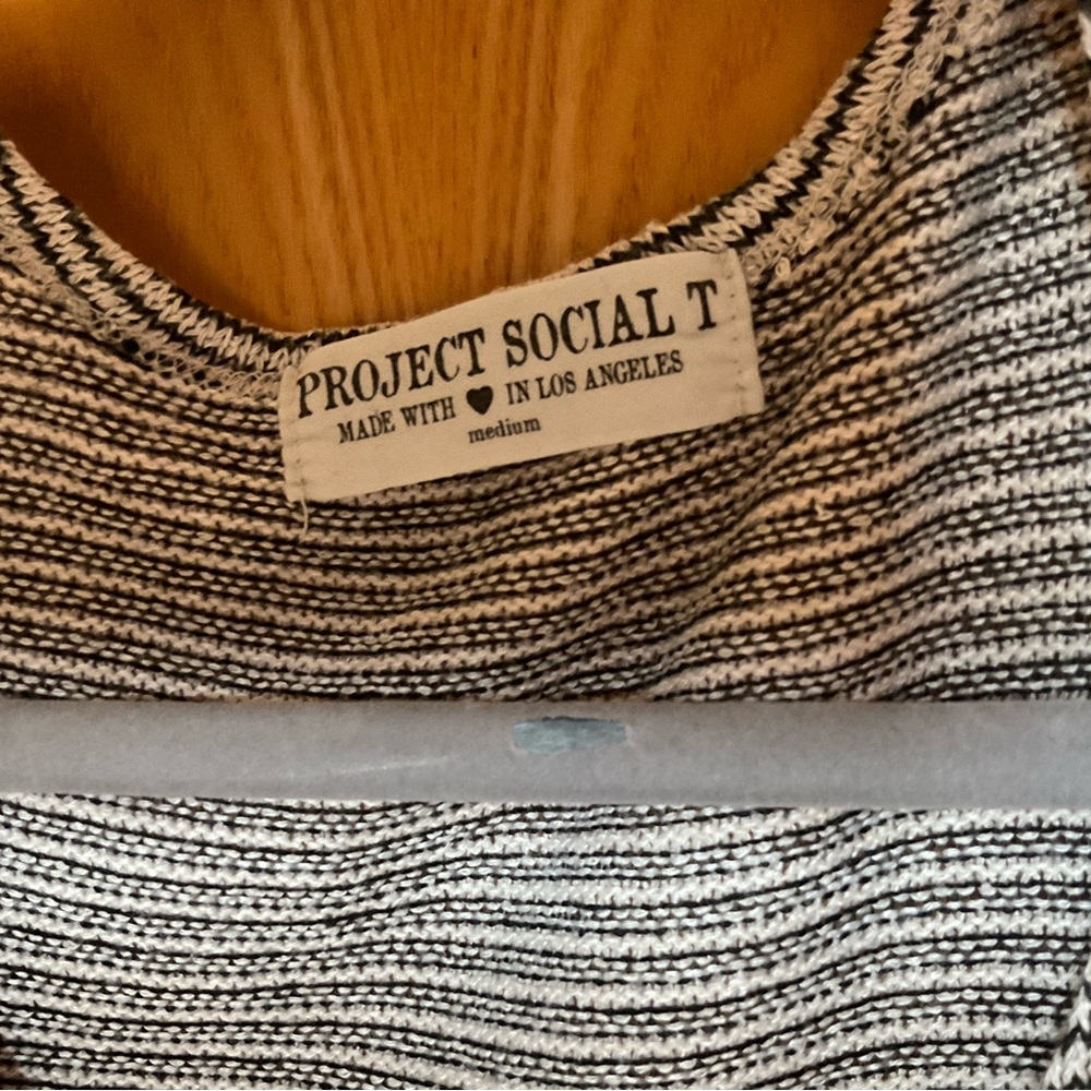 Project Social T Striped Black and White Sweater